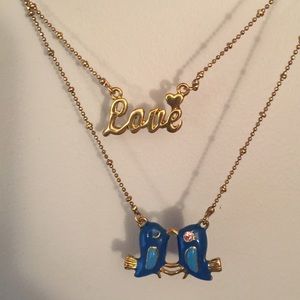 Betsy Johnson lovebirds necklace